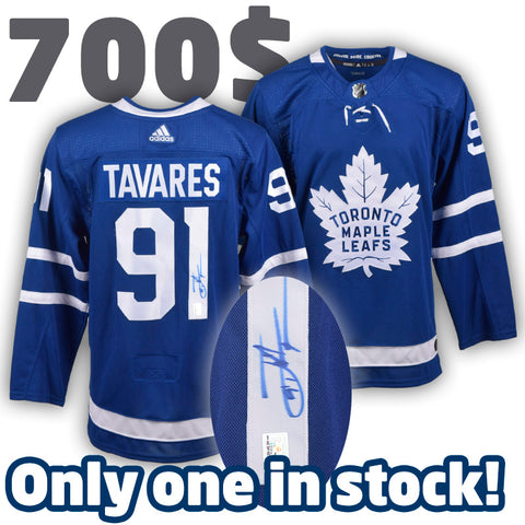 JOHN TAVARES Maple Leafs Pro replica autographed ADIDAS jersey (#3677A)