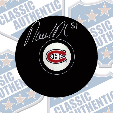 DAVID DESHARNAIS Montreal Candiens autographed puck (#3505b)
