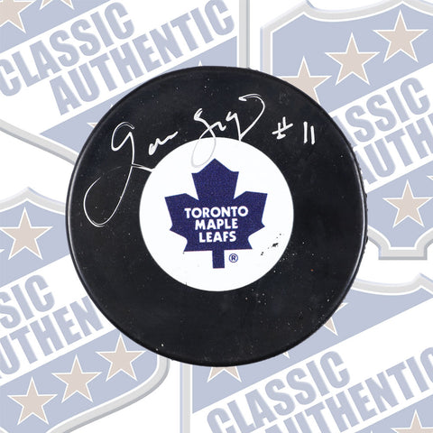 GASTON GINGRAS Toronto Maple Leafs autographed puck (#1896b)