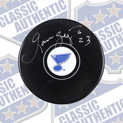 GASTON GINGRAS St-Louis Blues autographed puck (#1896c)