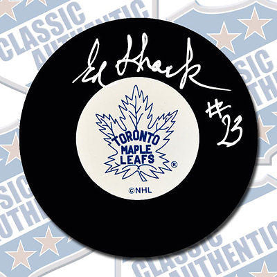 EDDIE SHACK Toronto Maple Leafs autographed puck (#1867)