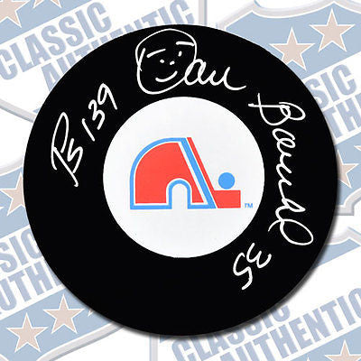 DAN BOUCHARD Quebec Nordiques autographed puck (#2649)