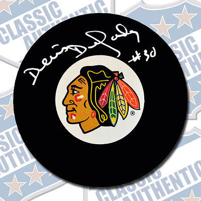 DENIS DEJORDY Chicago Blackhawks autographed puck (#1850)