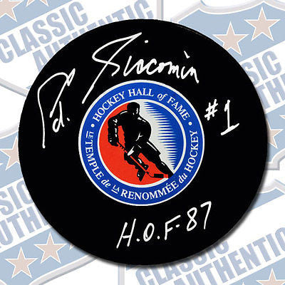 ED GIACOMIN Hall of Fame autographed puck w/HOF (#1865)
