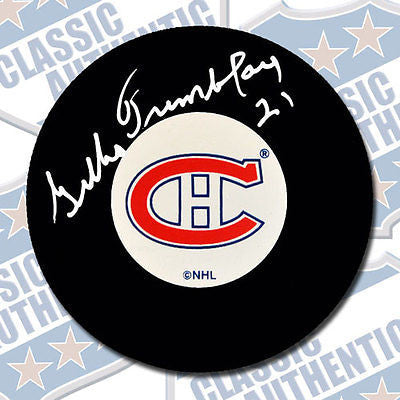 GILLES TREMBLAY Montreal Canadiens autographed puck (#1882)