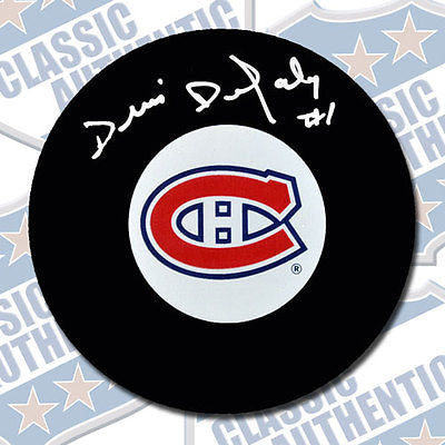 DENIS DEJORDY Montreal Canadiens autographed puck (#1849)
