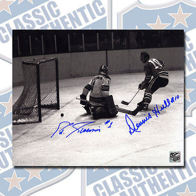 ED GIACOMIN & DENNIS HULL dual signed 8x10 photo (#1472)