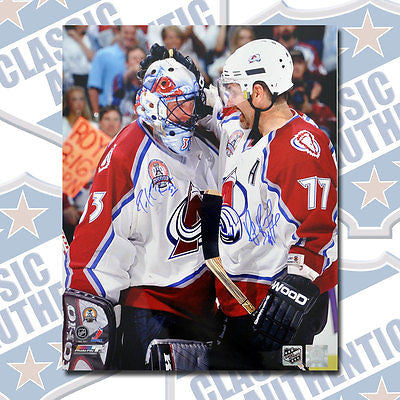 PATRICK ROY & RAY BOURQUE Colorado Avalanche dual signed 16x20 photo (#1007)