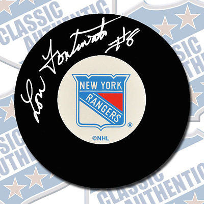 LOU FONTINATO New York Rangers autographed puck  (#1943)