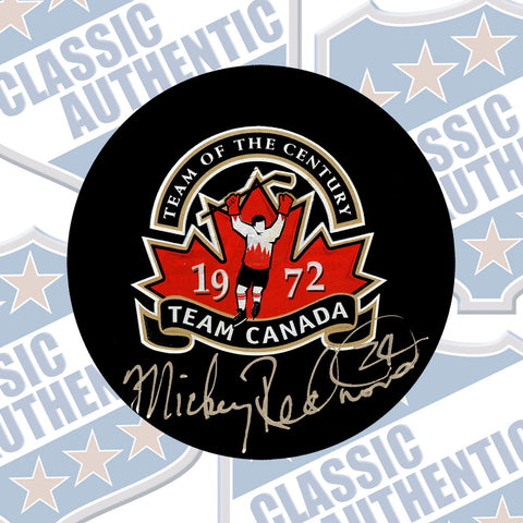 MICKEY REDMOND Team Canada Summit Series 1972 autographed puck (#3314)