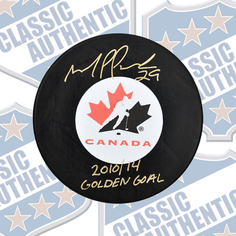 MARIE-PHILIP POULIN Team Canada autographed puck with Inscription (#3382)