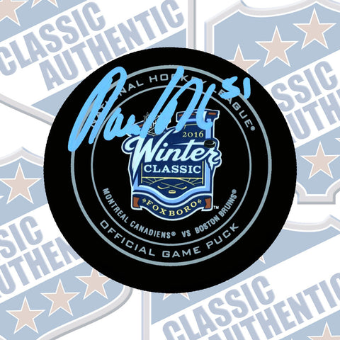 DAVID DESHARNAIS 2016 Winter Classic Autographed Official Game Puck (#3505)