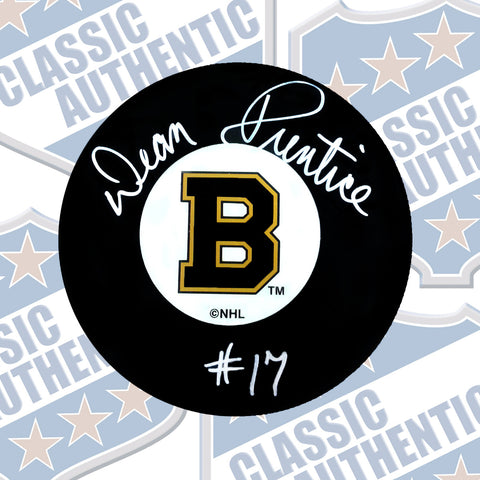 DEAN PRENTICE Boston Bruins autographed puck (#1855)