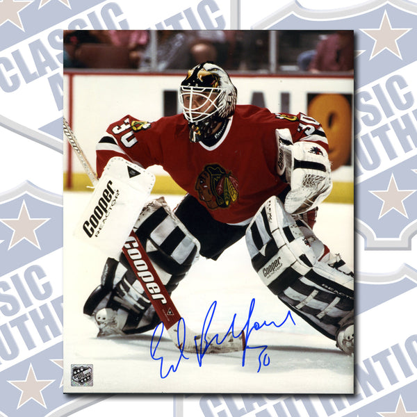 ED BELFOUR Chicago Blackhawks autographed 8x10 photo (#3778