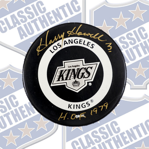HARRY HOWELL Los Angeles Kings autographed puck w/HOF 1979 (#540)
