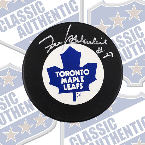 FRANK MAHOVLICH Toronto Maple Leafs autographed puck (#547)