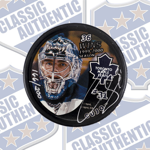 CURTIS JOSEPH Toronto Maple Leafs Limited Edition Picture autographed puck 166/200 (#687)