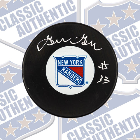 GILLES GRATTON New York Rangers autographed puck  (#3005)