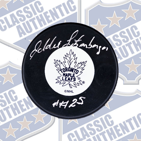 EDDY LITZENBERGER Toronto Maple Leafs autographed puck (#8836)