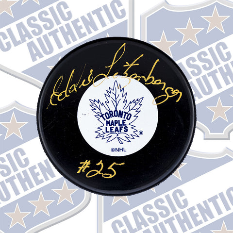 EDDY LITZENBERGER Toronto Maple Leafs autographed puck (#8820b)