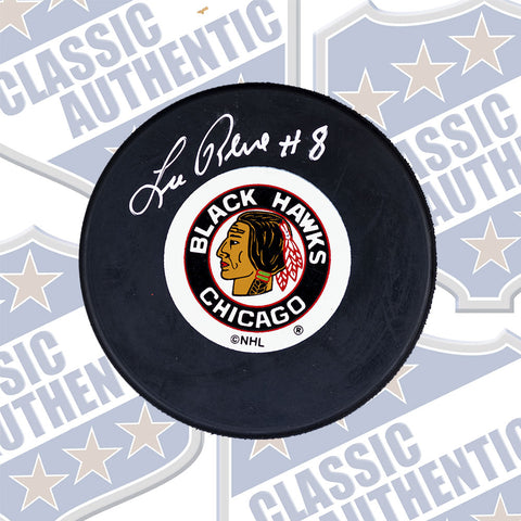 LEO REISE Chicago Blackhawks autographed puck (#681a)