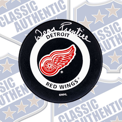 DEAN PRENTICE Detroit Red Wings autographed puck (#1856a)