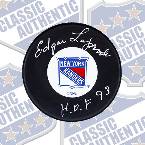 EDGAR LAPRADE New York Rangers autographed puck (#604)