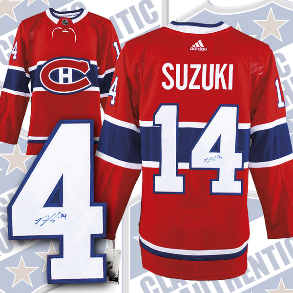 Nick Suzuki Montreal Canadiens Autographed White Adidas Jersey
