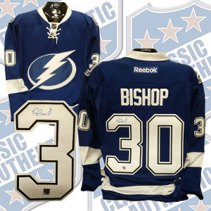 2013-14 Ben Bishop Tampa Bay Lightning Game Worn Jersey - Photo Match –  Team Letter