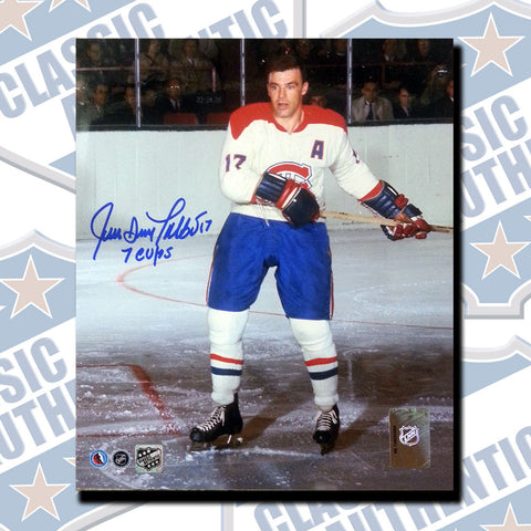 JEAN-GUY TALBOT Montreal Canadiens autographed 8x10 photo w/7 Cups (#1186)
