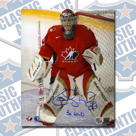 KIM ST-PIERRE Women's Team Canada autographed 8x10 photo w/3x GOLD (#1306)