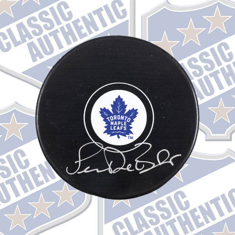 Lucien Deblois Toronto Maple Leafs autographed puck (#1975)