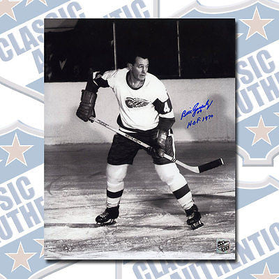 BILL GADSBY Detroit Red Wings autographed 8x10 photo w/HOF (#1361)