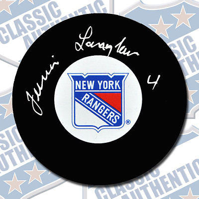 JUNIOR LANGLOIS New York Rangers autographed puck (#1906)