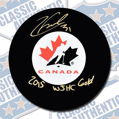 ZACH FUCALE Team Canada autographed puck w/2015 WJHC Gold (#2821)