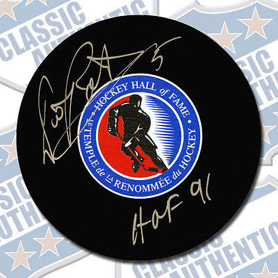 DENIS POTVIN Hockey Hall of Fame autographed puck w/HOF (#3100)