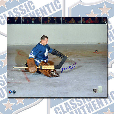 JOHNNY BOWER Toronto Maple Leafs autographed 16x20 photo w/HOF (#1030)