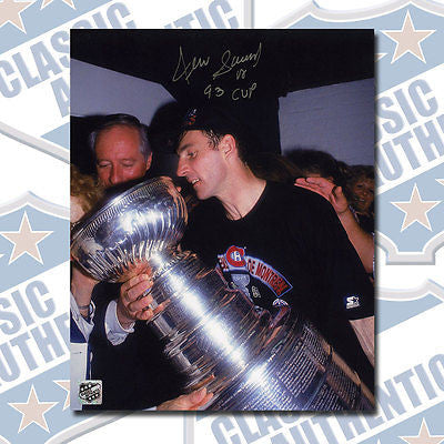 DENIS SAVARD Montreal Canadiens autographed 8x10 photo w/93 Cup (#1395)