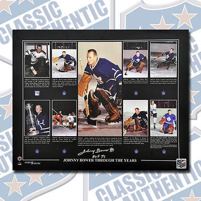 JOHNNY BOWER Toronto Maple Leafs rigid autographed 16x20 photo w/HOF (#1005)
