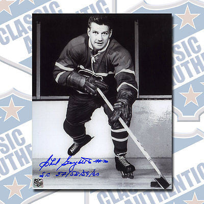 PHIL GOYETTE Montreal Canadiens autographed 8x10 photo w/Cup YEARS (#1229)