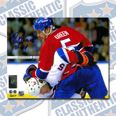 RICK GREEN Montreal Canadiens autographed 8x10 photo w/86 Cup (#2908)