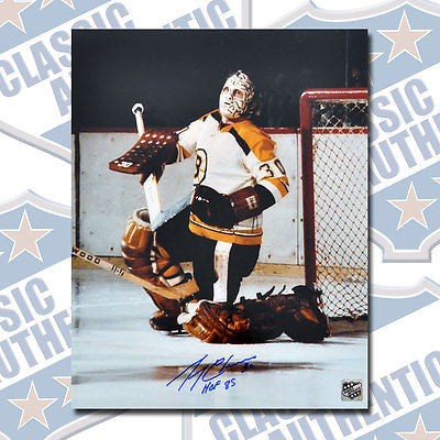GERRY CHEEVERS Boston Bruins autographed 11x14 photo w/HOF (#1116)