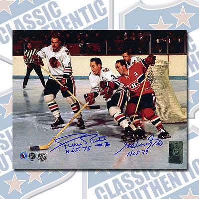 PIERRE PILOTE & HENRI RICHARD dual signed 8x10 photo w/HOF (#1232)