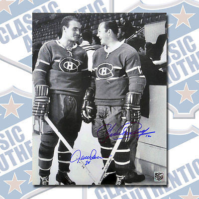 JACQUES LEMAIRE & YVAN COURNOYER Canadiens dual signed 11x14 photo (#1130)