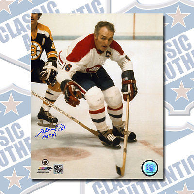 HENRI RICHARD Montreal Canadiens autographed 8x10 photo w/HOF (#1172)