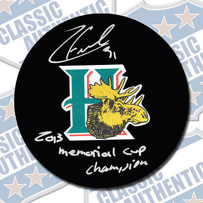 ZACH FUCALE Halifax Mosseheads autographed puck w/2013 Memorial Cup (#2810)