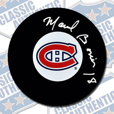MARCEL BONIN Montreal Canadiens autographed puck (#1954)