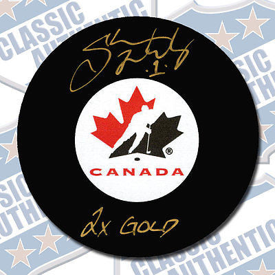 SHANNON SZABADOS Team Canada autographed puck w/2x Gold (#3182)