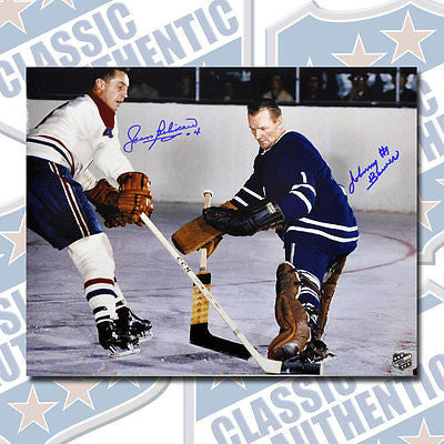 JEAN BELIVEAU & JOHNNY BOWER dual signed 11x14 photo (#1125)