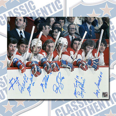THE BENCH PART 2 Montreal Canadiens multi-signed by 8 11x14 photo (#1132)